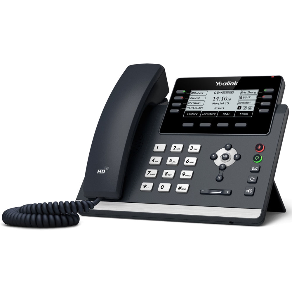 Yealink T43U 12 Line IP phone, 3.7″ 360×160 pixel Graphical LCD with backlight, Dual USB Ports, POE Support, Wall Mountable, ( T42S )