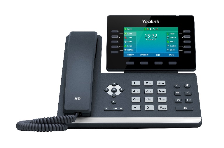 Yealink T54W, 16 Line IP HD Phone, 4.3″ 480 x 272 colour screen, HD voice, Dual Gig Ports, Built in Bluetooth and WiFi, USB 2.0 Port, SBC Ready