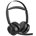 emeet geniuscall wireless on ear headset with charging base black hs80