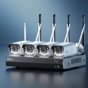 Smart 4K UHD Wi-Fi 6 Security Camera System,4K Wi-Fi 6 Security System,Reolink 4K Smart Security Camera System,Dual-Band Wi-Fi 6 Surveillance System,4K UHD NVR Security Kit with 2TB HDD,AI Person Vehicle Detection Security System