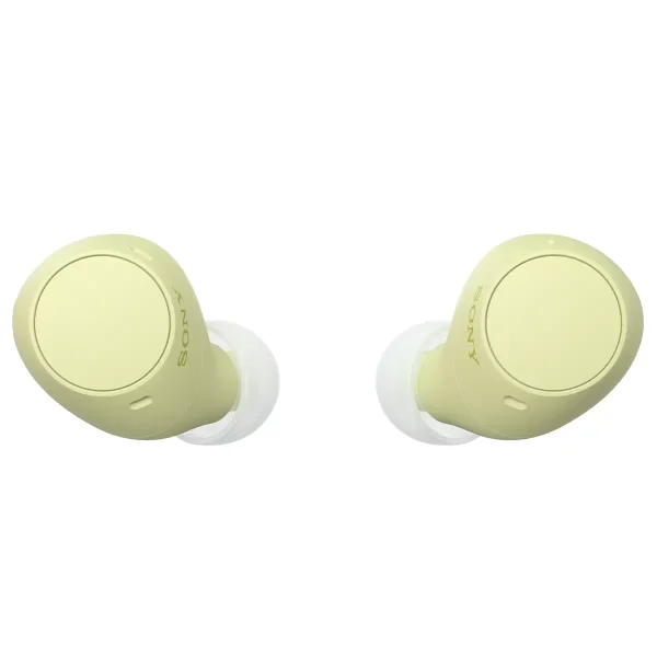 sony ultra compact true wireless earbuds yellow wfc510y