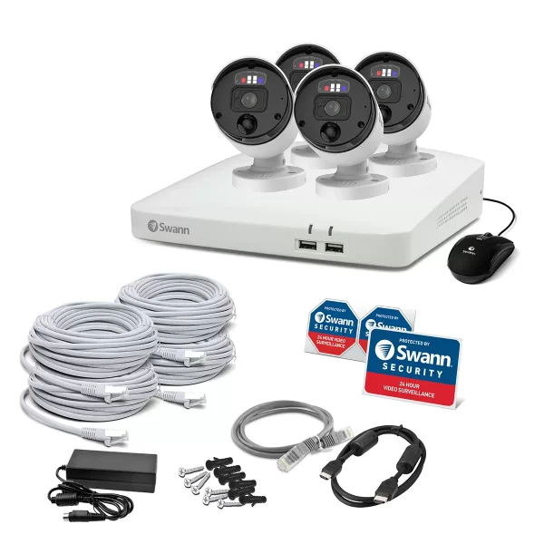 swann 4k nvr pro series with 4 facial recognition cameras swnvk 88990w4 au