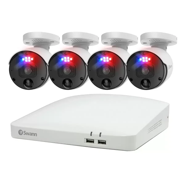 swann 4k nvr pro series with 4 facial recognition cameras swnvk 88990w4 au