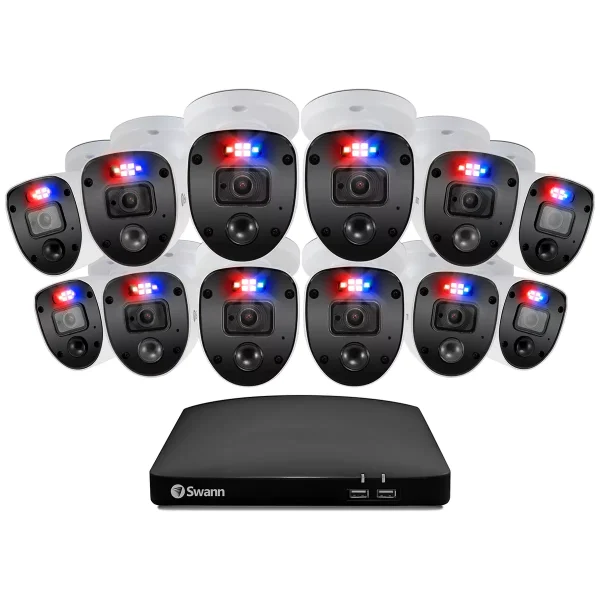 swann home security system 12 camera 16 channel 1080p full hd dvr swdvk 1646812slw