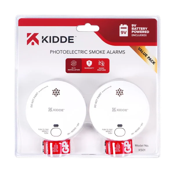 kidde smoke alarm 2 pack k501