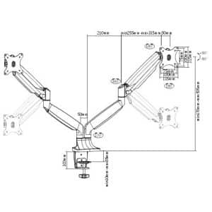 Dual Monitor Aluminum Interactive Counterbalance Monitor Arm