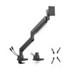 Single Screen Heavy-Duty Gas Spring Monitor Arm with USB Ports