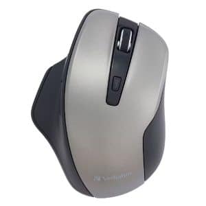 Silent Ergonomic Wireless Blue LED Mouse– Graphite
